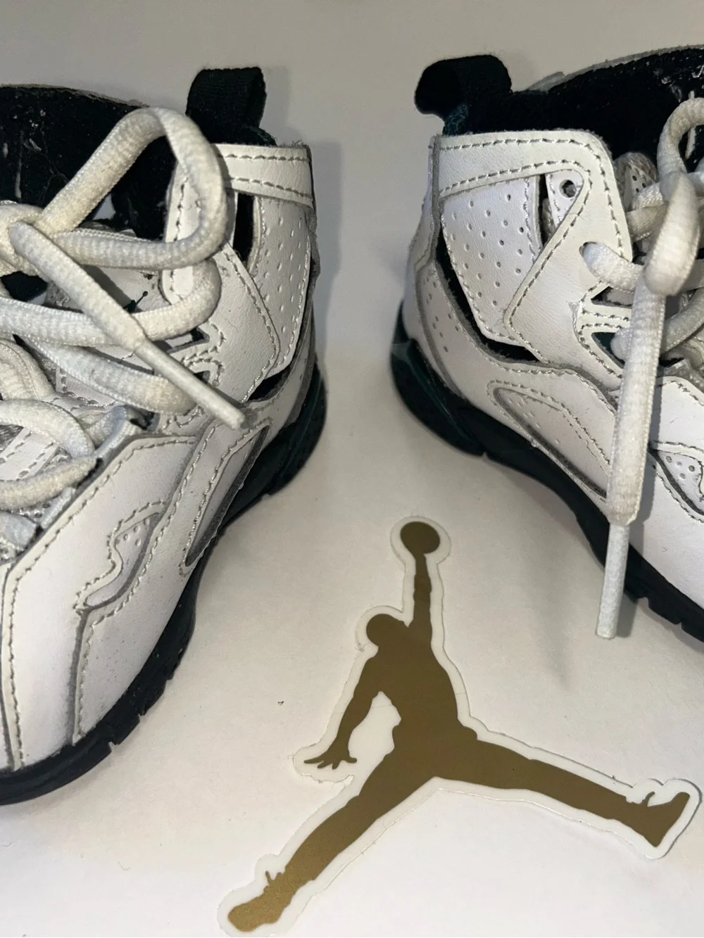 Jordan White and Black Baby High-Top Sneakers
